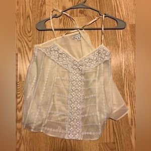 White Tank with Overlay and Lace